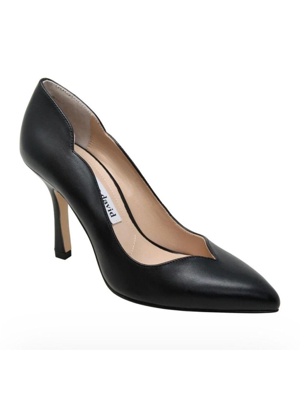 Charles David Innocent Black Leather Sweetheart Slip On Heel Pumps - NWT